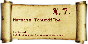 Mersits Tonuzóba névjegykártya